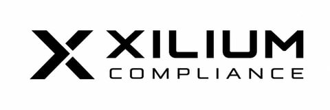 Xilium Compliance logo featuring a stylized X symbol with company name in black text